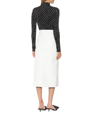 Shop Balenciaga Leather Midi Skirt In White