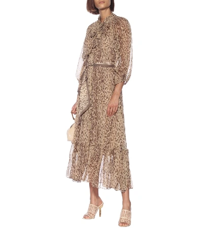 Shop Zimmermann Espionage Leopard-print Dress In Brown