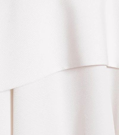 Shop Alexander Mcqueen Asymmetric Wool-crêpe Dress In White