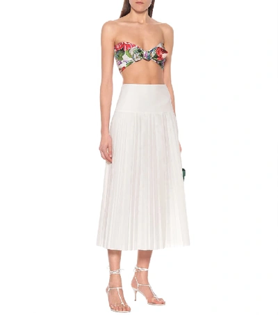 Shop Dolce & Gabbana Floral Cotton Bustier In Multicoloured