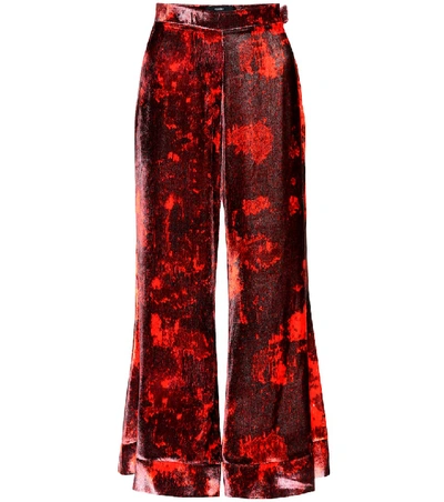 Shop Ellery Jacquard Printed Velvet Trousers In Black