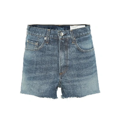 Shop Rag & Bone High-rise Denim Shorts In Blue