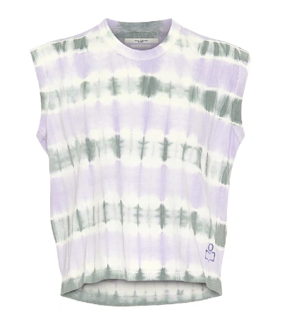 Shop Isabel Marant Étoile Dena Tie-dye Cotton Crop Top In Purple