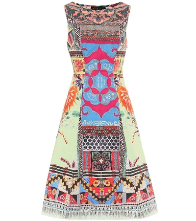 Shop Etro Printed Stretch-cotton Dress In Multicoloured