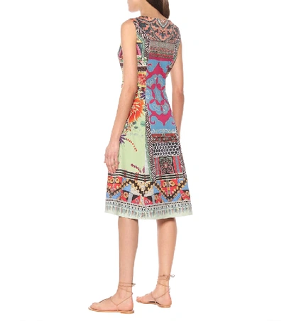 Shop Etro Printed Stretch-cotton Dress In Multicoloured