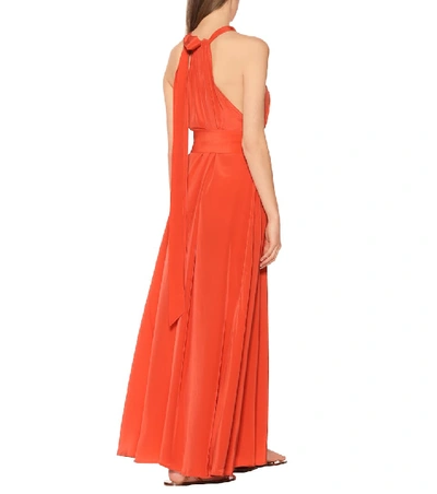 Shop Kalita Camille Silk Maxi Dress In Orange