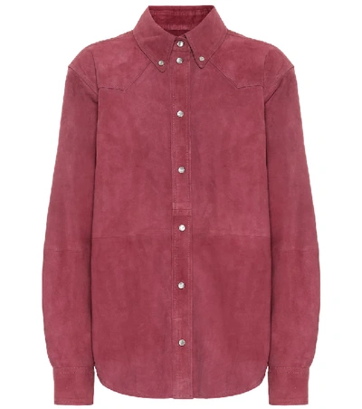 Shop Isabel Marant Étoile Selina Suede Shirt In Pink