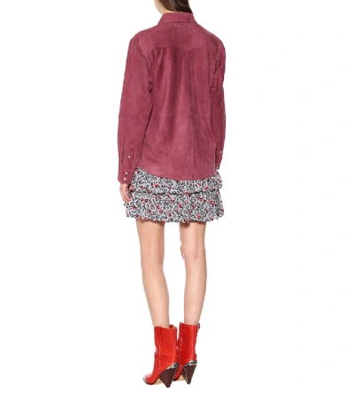 Shop Isabel Marant Étoile Selina Suede Shirt In Pink