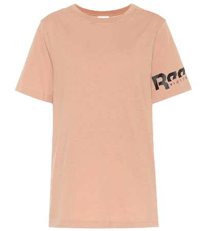 Shop Victoria Beckham Logo Cotton-jersey T-shirt In Pink