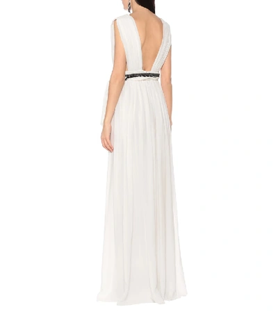 Shop Saint Laurent Silk Dress In White