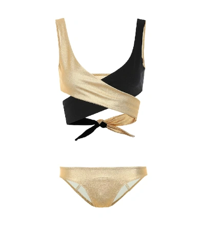 Shop Lisa Marie Fernandez Marie-louise Bikini In Gold