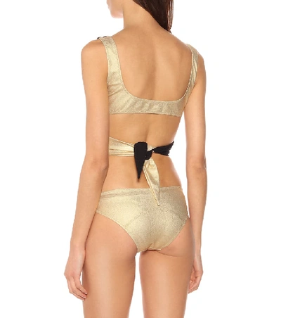 Shop Lisa Marie Fernandez Marie-louise Bikini In Gold