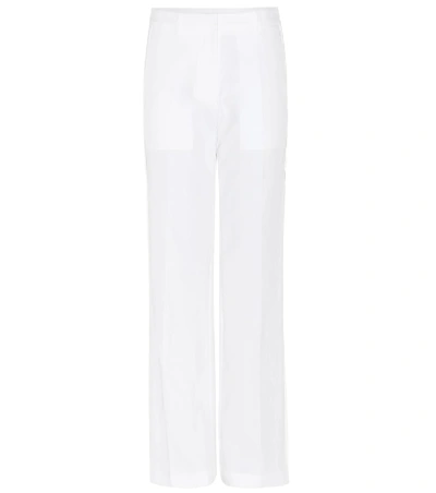 Shop Calvin Klein Collection Leff Cotton Trousers In White