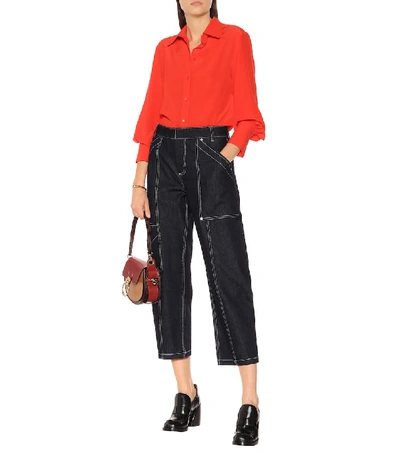 Shop Chloé High-rise Cropped Jeans In Blue
