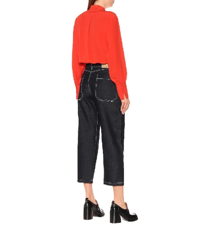 Shop Chloé High-rise Cropped Jeans In Blue