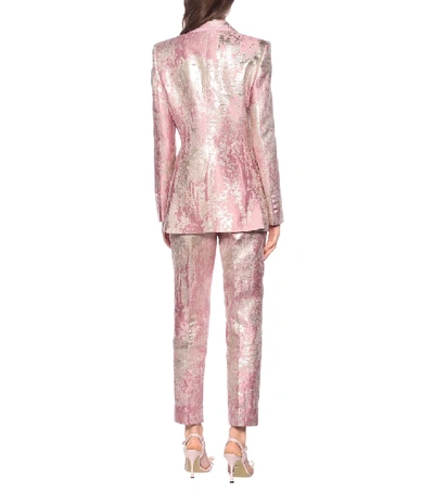 Shop Dolce & Gabbana Lamé Jacquard Blazer In Pink