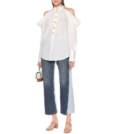 Shop Monse Cotton And Linen Shirt In White