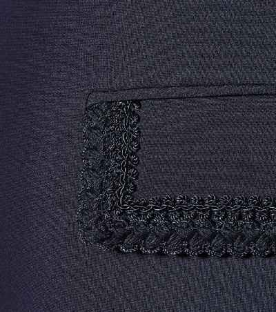 Shop Gucci Ribbon-trimmed Cady Blazer In Blue
