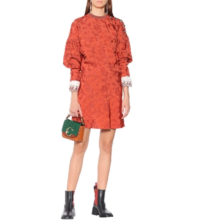 Shop Chloé Jacquard Minidress In Orange