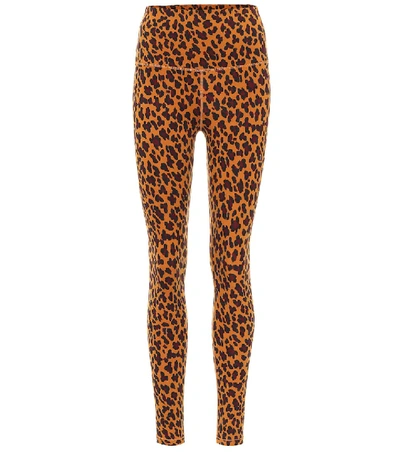 Shop Varley Century Cheetah-print Leggings In Orange