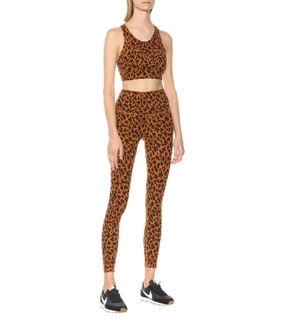 Shop Varley Century Cheetah-print Leggings In Orange