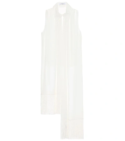 Shop Givenchy Assymetrical Silk Blouse In White