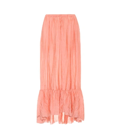 Shop Lisa Marie Fernandez Nicole Cotton-blend Skirt In Pink