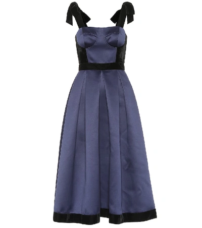 Shop Huishan Zhang Victoria Satin Corset Dress In Blue