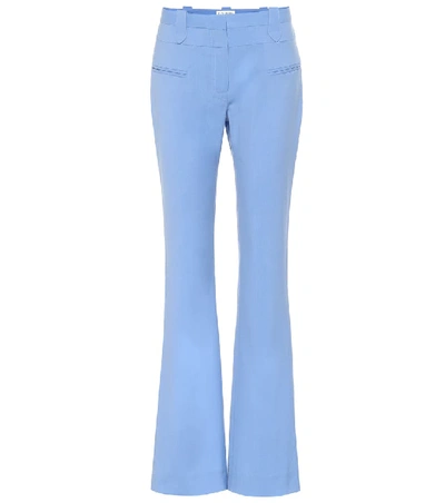 Shop Altuzarra Serge Stretch Wool Bootcut Pants In Blue