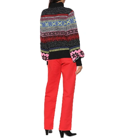 Shop Msgm Wool And Mohair-blend Sweater In Multicoloured