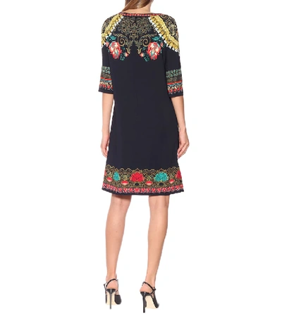 Shop Etro Printed Crêpe Midi Dress In Black