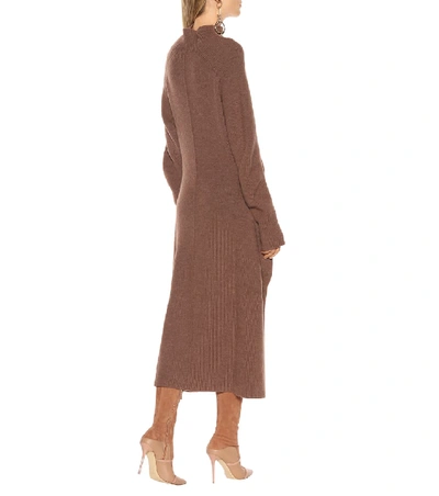 Shop Chloé Wool And Alpaca-blend Dress In Brown