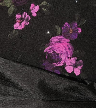 Shop Magda Butrym Matera Floral Silk Minidress In Black