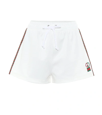 Shop Gucci Cotton-blend Shorts In White