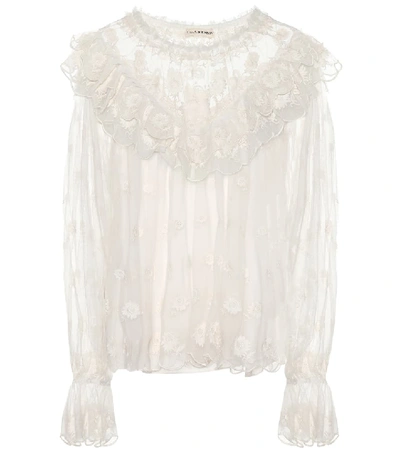 Shop Ulla Johnson Lucien Embroidered Blouse In White