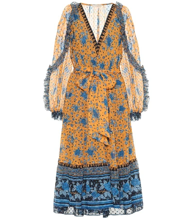 Shop Ulla Johnson Romilly Printed Silk Midi Dress In Multicoloured