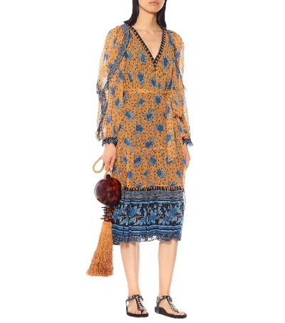 Shop Ulla Johnson Romilly Printed Silk Midi Dress In Multicoloured