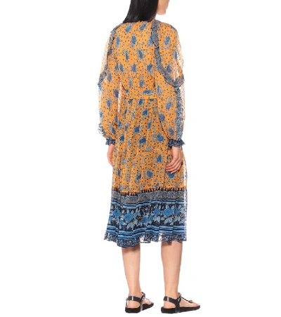 Shop Ulla Johnson Romilly Printed Silk Midi Dress In Multicoloured