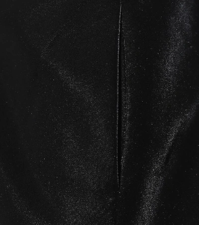 Shop Saint Laurent One-shoulder Velvet Minidress In Black