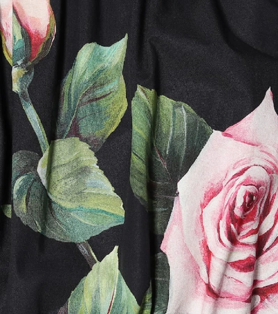 Shop Dolce & Gabbana Floral Cotton Jumpsuit In Black