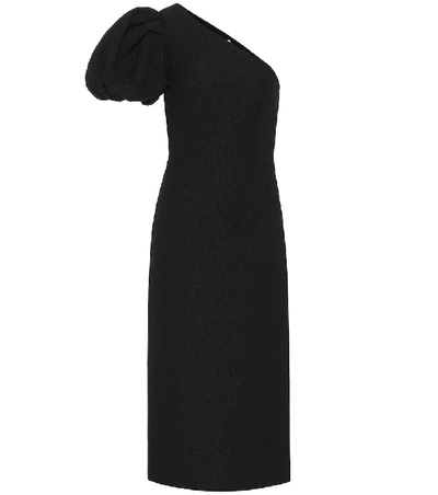 Shop Rebecca Vallance Natalia Jacquard Midi Dress In Black