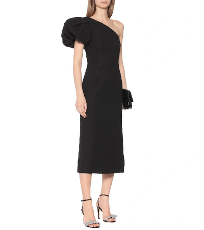 Shop Rebecca Vallance Natalia Jacquard Midi Dress In Black