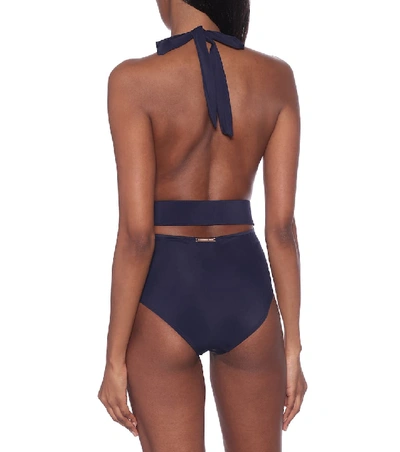 Shop Alexandra Miro Eva Halter Swimsuit In Blue