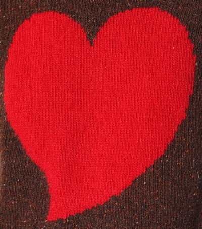 Shop Alexa Chung Intarsia Wool-blend Sweater In Brown