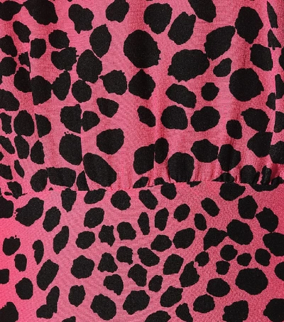 Shop Rixo London Kyla Leopard-print Silk Minidress In Pink