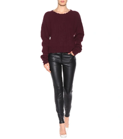 Shop Ben Taverniti Unravel Project Oversized Wool And Cashmere Sweater In Purple