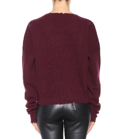 Shop Ben Taverniti Unravel Project Oversized Wool And Cashmere Sweater In Purple