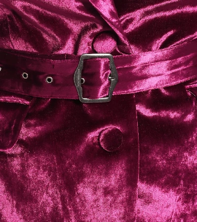 Shop Sies Marjan Terry Belted Velvet Blazer In Purple