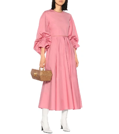 Shop Roksanda Fife Cotton-poplin Dress In Pink