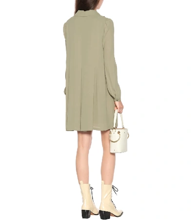 Shop Chloé Silk Dress In Green